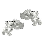 Ørestikker 6x5mm børneøreringe Kat Matt Blank Sølv 925