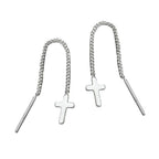Gennemtrækskæde 52x5mm kantsten med Cross Silver 925