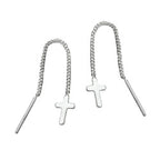 Gennemtrækskæde 52x5mm kantsten med Cross Silver 925