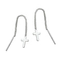 Gennemtrækskæde 52x5mm kantsten med Cross Silver 925
