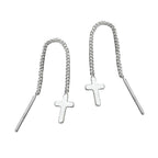 Gennemtrækskæde 52x5mm kantsten med Cross Silver 925