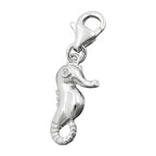 Vedhæng 16x8mm charm Seahorse med zirkonia skinnende rhodiumbelagt sølv 925