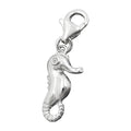 Vedhæng 16x8mm charm Seahorse med zirkonia skinnende rhodiumbelagt sølv 925
