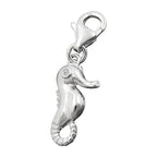 Vedhæng 16x8mm charm Seahorse med zirkonia skinnende rhodiumbelagt sølv 925
