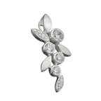 Vedhæng 23x11mm blomstergren med zirkoniaer Matt-blank sølv 925