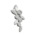 Vedhæng 23x11mm blomstergren med zirkoniaer Matt-blank sølv 925