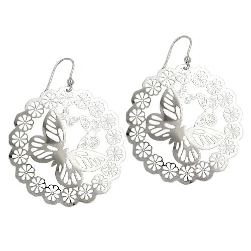 Øreledninger 65x50mm Butterfly Silver 925