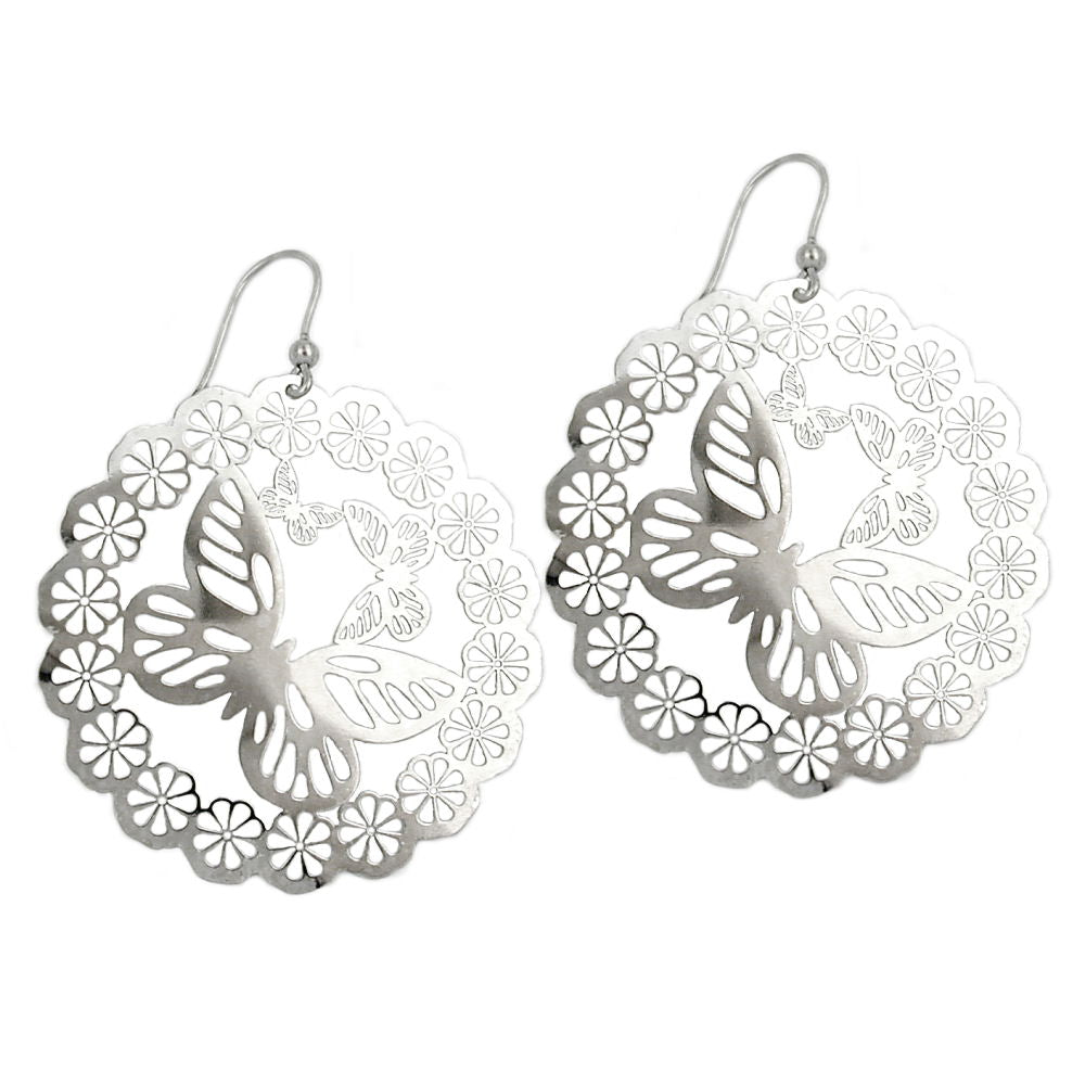 Øreledninger 65x50mm Butterfly Silver 925