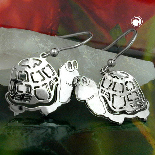 Øreledninger 38x21mm Turtle Silver 925