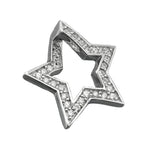 Vedhæng 20 mm stjerne med zirkonia rhodiumbelagt sølv 925