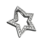 Vedhæng 20 mm stjerne med zirkonia rhodiumbelagt sølv 925