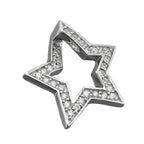 Vedhæng 20 mm stjerne med zirkonia rhodiumbelagt sølv 925
