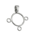 Vedhæng 21mm til charm vedhæng skinnende rhodium belagt sølv 925