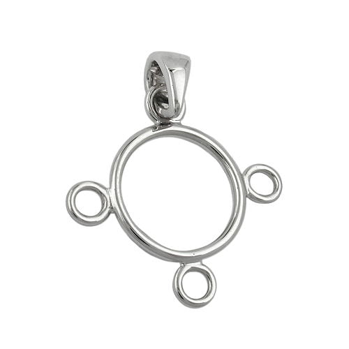 Vedhæng 21mm til charm vedhæng skinnende rhodium belagt sølv 925