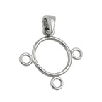 Vedhæng 21mm til charm vedhæng skinnende rhodium belagt sølv 925