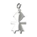 Vedhæng 20x14mm Charm Girl Skinnende Rhodium Sølv 925