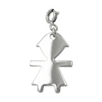 Vedhæng 20x14mm Charm Girl Skinnende Rhodium Sølv 925