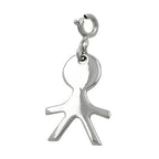 Vedhæng 19x13mm Charm Boy Shiny Rhodium Plated Silver 925