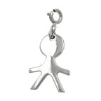 Vedhæng 19x13mm Charm Boy Shiny Rhodium Plated Silver 925