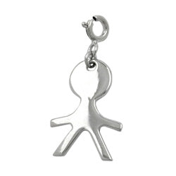 Vedhæng 19x13mm Charm Boy Shiny Rhodium Plated Silver 925