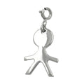 Vedhæng 19x13mm Charm Boy Shiny Rhodium Plated Silver 925