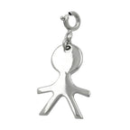 Vedhæng 19x13mm Charm Boy Shiny Rhodium Plated Silver 925