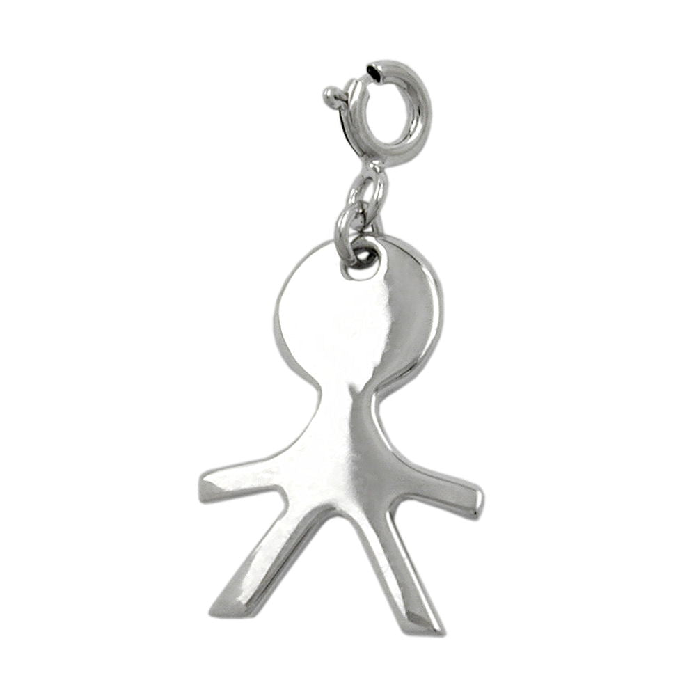 Vedhæng 19x13mm Charm Boy Shiny Rhodium Plated Silver 925