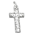 Pendler 28x14mm Korsfiligran Åbent Værk Skinnende Sølv 925