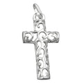 Pendler 28x14mm Korsfiligran Åbent Værk Skinnende Sølv 925