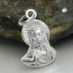 Vedhæng 16x11mm Mary Praying Skinnende Sølv 925