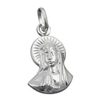 Vedhæng 16x11mm Mary Praying Skinnende Sølv 925