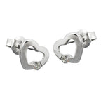 Ørestikker 7x8mm hjerte med zirkonia Shiny Silver 925