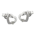 Ørestikker 7x8mm hjerte med zirkonia Shiny Silver 925