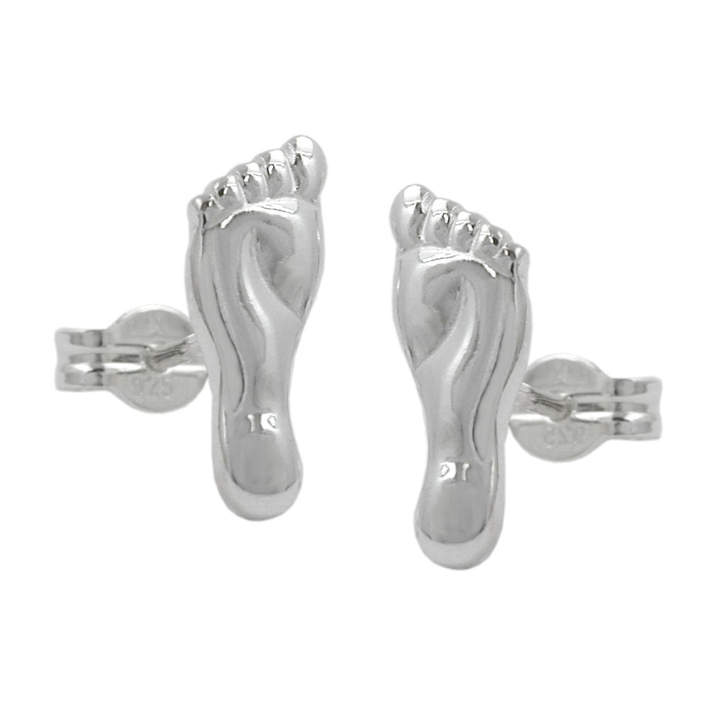 Ørestikker 12x4,5 mm fod skinnende sølv 925