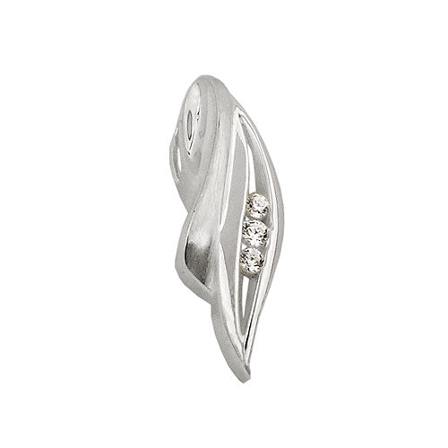 Vedhæng 20x6mm Cubic Zirconia mat blank sølv 925