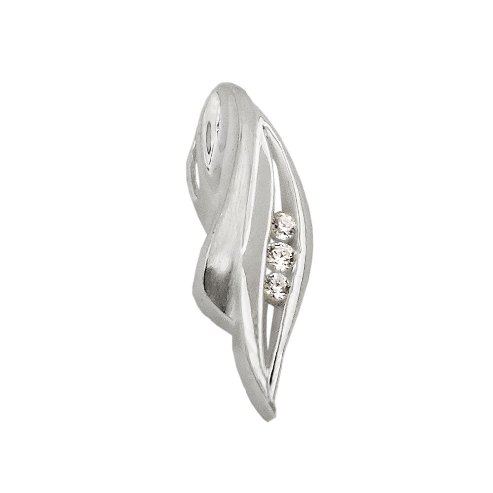 Vedhæng 20x6mm Cubic Zirconia mat blank sølv 925