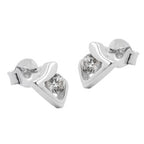 Ørestikker 7x5mm trekantet skinnende med zirkonia sølv 925