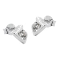 Ørestikker 7x5mm trekantet skinnende med zirkonia sølv 925