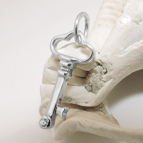 Vedhæng 21x10mm skål med zirkonia skinnende sølv 925