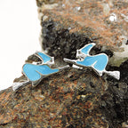 Ørestikker 6x12mm børneørering Witch Blå-Emaljeret Sølv 925