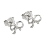 Ørestikker 8x6mm løkke frostet rhodiumbelagt sølv 925