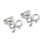 Ørestikker 8x6mm løkke frostet rhodiumbelagt sølv 925