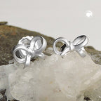 Ørestikker 8x6mm løkke frostet rhodiumbelagt sølv 925