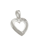 Vedhæng 14x14mm hjerte med zirkoniaer skinnende sølv 925