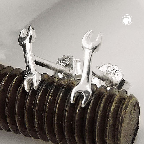 Ørestift ørering 8,6x2,5 mm skruenøgle sølv 925
