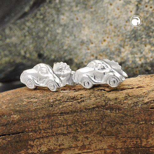 Stiftørering 4x9mm Lille bil Skinnende Sølv 925