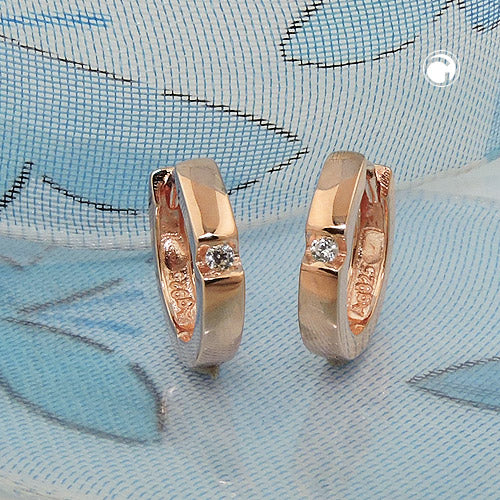 Ring 12x2mm hængsel zirkonia, rød guldbelagt sølv 925