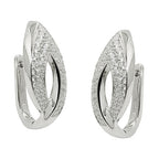 Ramme 26x11mm Hængselblad Zirkonia Rhodium belagt Sølv 925