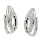 Ramme 26x11mm Hængselblad Zirkonia Rhodium belagt Sølv 925