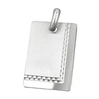 vedhæng, graveringsplade mat blank diamant, sølv 925